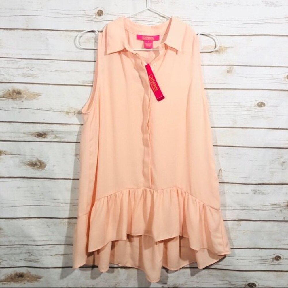 Catherine Malanadrino sleeveless button front top size S